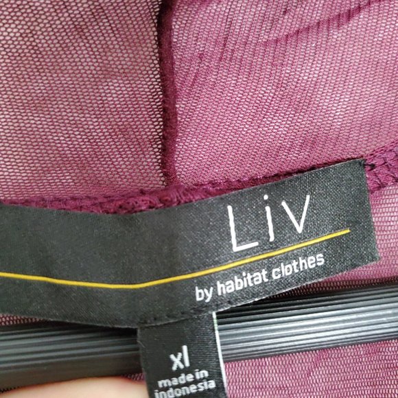 Liv By Habitat Sweater Womens XL Cardigan Purple Sheer Lightweight Drape Neck - Picture 5 of 9